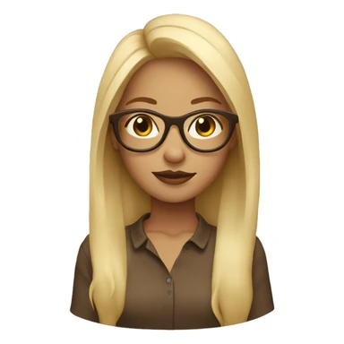 blonde girl wearing  brown round glases sticker