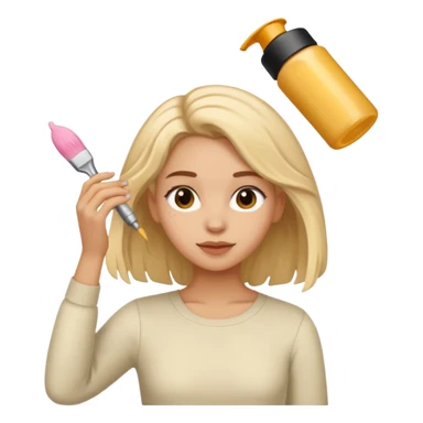 girl applying crema to her hair sticker