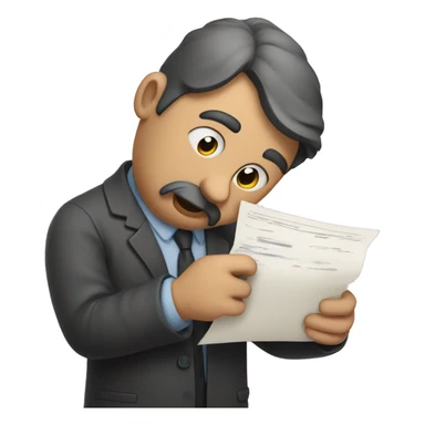 sad man who hold an signed contract in his arms sticker