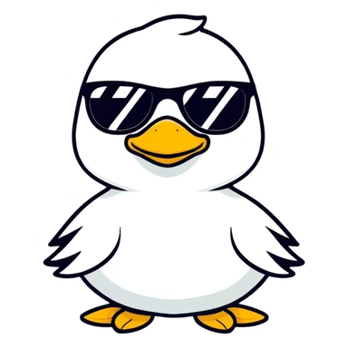 Duck with Sunglases sticker