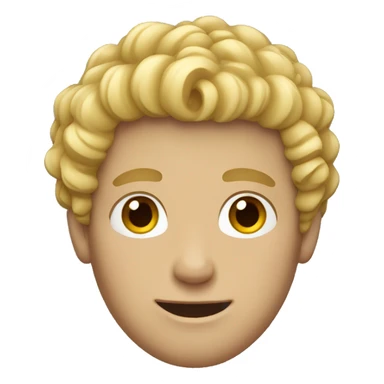 Curly blonde short hair guy sticker
