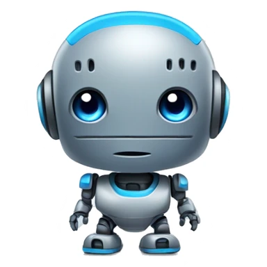 modren cute robot gray and blue looks like logo sticker