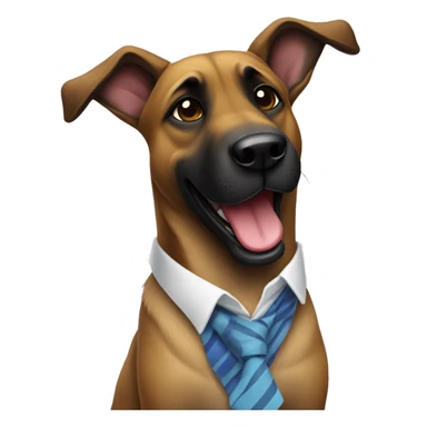 malinois qui danse avec une chemise et cravate  sticker