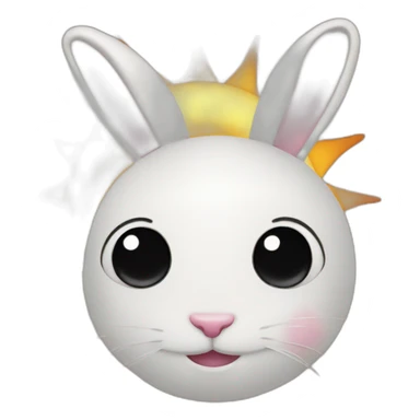 Sun with bunny together  sticker