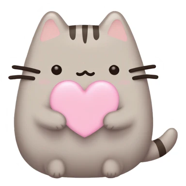 pusheen light pink heart sticker