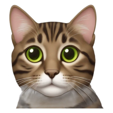 Dark Brown europen tabby cat, Green eyes sticker