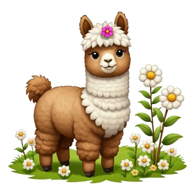 Alpaka with flower  sticker