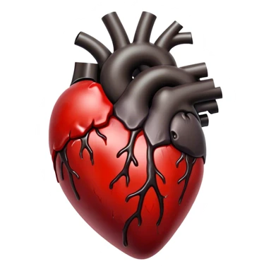 Black human heart with blood dripping from it  sticker