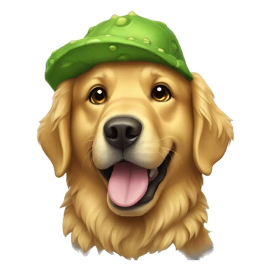 Golden retriever dressed in a dinosaur costume sticker