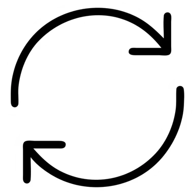 two arrows forming a circular loop, pointing anticlockwise, refresh or rotate symbol, outline icon style sticker