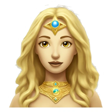 Pleiadian radiant diva woman female golden third eye sticker