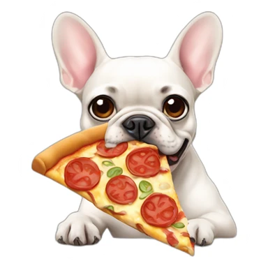 french bulldog eating pizza sticker
