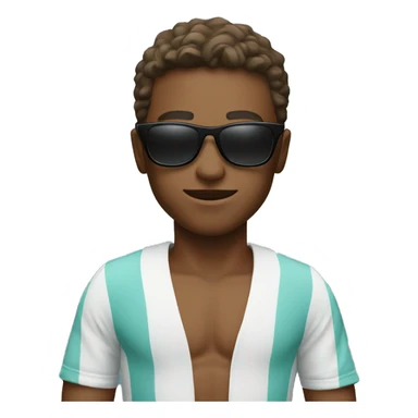 Boy in sunglasses by the pool sticker