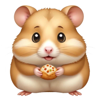 surprised hamster with puffed cheeks full of food, wide eyes sticker
