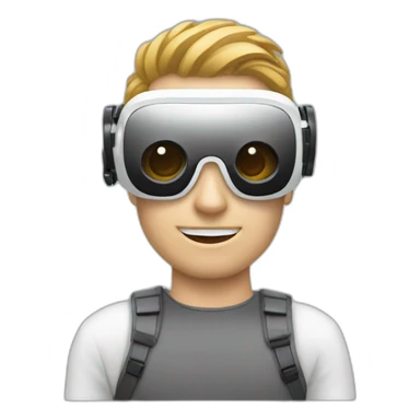 iphone style emoji of white person with meta virtual reality goggles  sticker