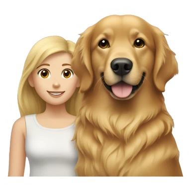 golden retriever with brunette girl  sticker
