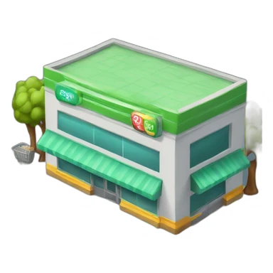 Game-set supermarket exterior structure sticker