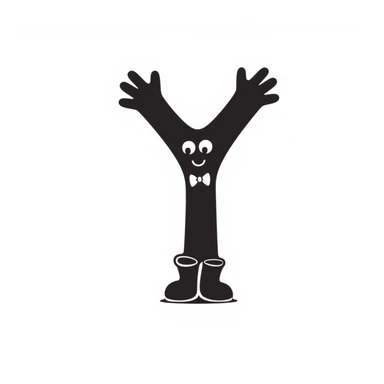 the letter Y, hand-drawn doodle style sticker