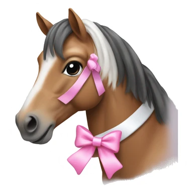 Horse with pink and white bows in hair sticker