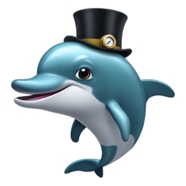 A dolphin with a monocle sticker