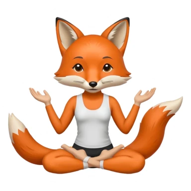 fox doing yoga sticker