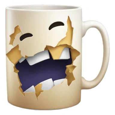 2d broken, shattered mug sticker