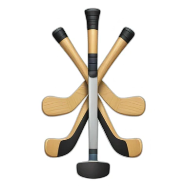 2 hockey sticks crossed with puck sticker