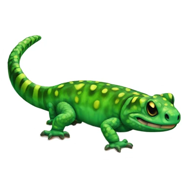 Green Gila monster all on fours sticker