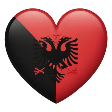 Heart with Albanian flag sticker