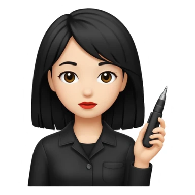 black shot hair girl sticker