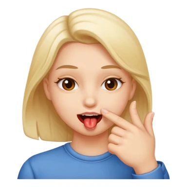 Finger biting in a flirty way sticker