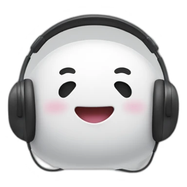 happy blob with white headphones sticker