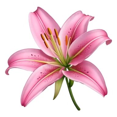 Pink lily flower sticker