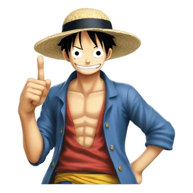 luffy form one piece showing finger up sticker