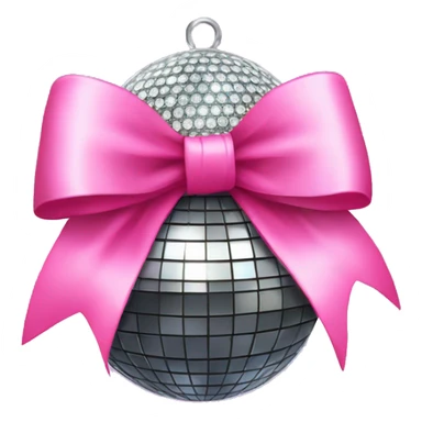 Disco ball with a pink bow  sticker