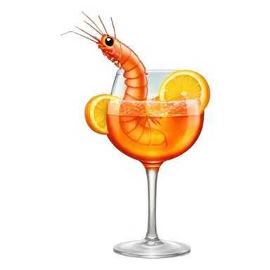 A shrimp having an aperol spritz sticker