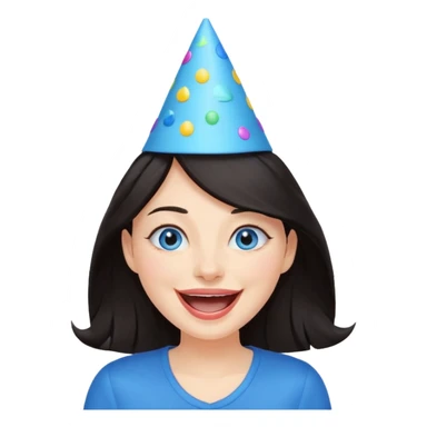 Laughing and fun dark hair woman with blue eyes sticker