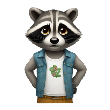 racoon wearing a shirt sticker
