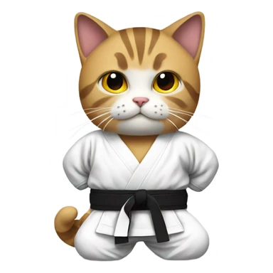 Cat in Karate suit sticker