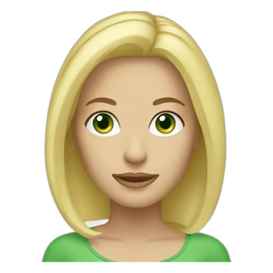 caucasian blonde woman with green eyes sticker