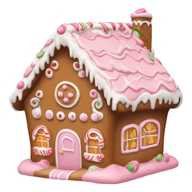 gingerbread house with pale pink icing  sticker