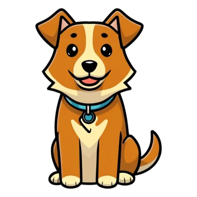brown dog with light plans sticker