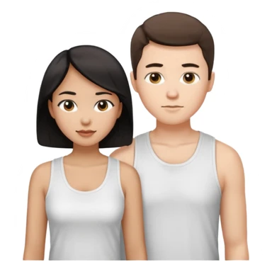 Mixed race couple, white male with mixed female (asian & black)
the female is more asian than she is black
The male is french  sticker