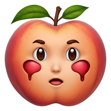 peach with hand marks slapping it  sticker