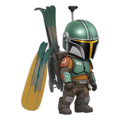 Mandalorien qui fait du ski alpin sticker