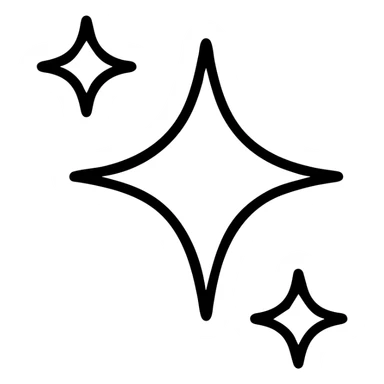 twinkling sparkles outlined icon with black lines no fill sticker