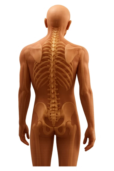 spina dorsale anatomica umana storta, iperrealistico 4k sticker