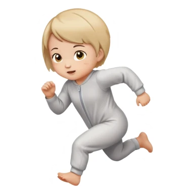 infant girl running wearing onesie short hair sticker