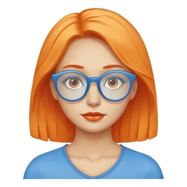 blue skinned orange glassed woman sticker