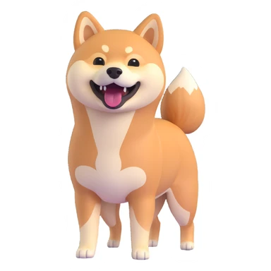 shiba inu standing, laughing sticker
